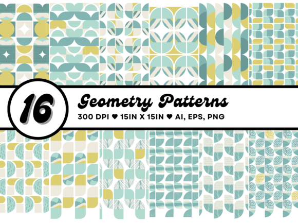 Vintage Geometry Pattern Gráfico Patrones de Papel Por DesignScape Arts