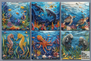 Underwater Paper Quilling Aquatic Animal Graphic Backgrounds By finepurpleelephant 2