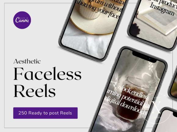 Aesthetic Faceless Instagram Reels Graphic Social Media Templates By ramzapata