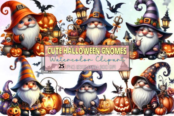 Cute Halloween Gnomes Sublimation Bundle Graphic Illustrations By LibbyWishes