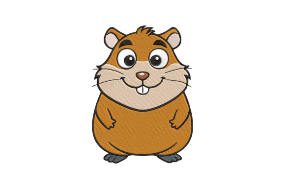 Cute Hamster Tierbabys Stickereidesign Von A.ZCREATIONS