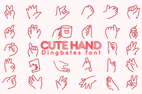 Cute Hand Dingbats Font By Chonada