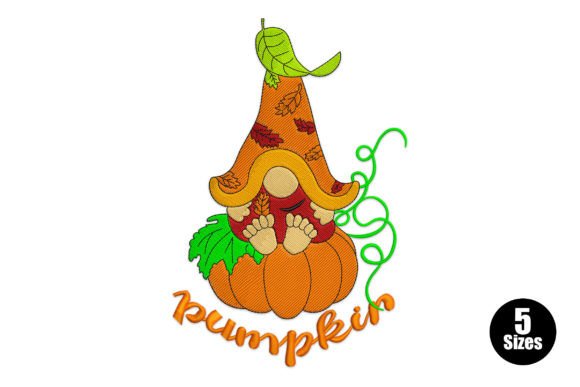 Fall Gnome Autumn Embroidery Design By Embiart