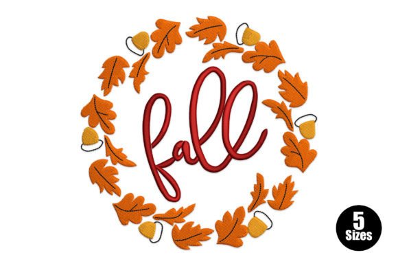 Fall Monogram Frame Autumn Embroidery Design By Embiart