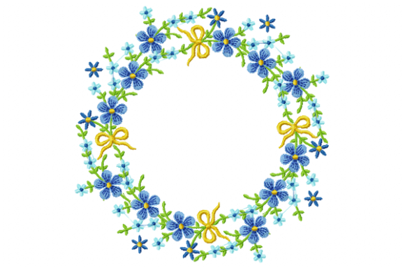 Flower Frame Floral Wreaths Embroidery Design By Reading Pillows Designs