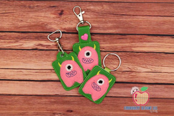 Funny Monster Josiah ITH Key Fob Pattern Fairy Tales Embroidery Design By embroiderydesigns101