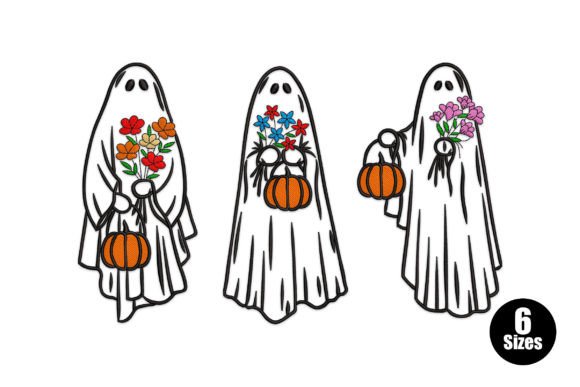 Ghosts Halloween Embroidery Design By Embiart