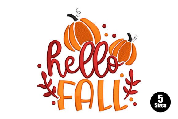 Hello Fall Autumn Embroidery Design By Embiart