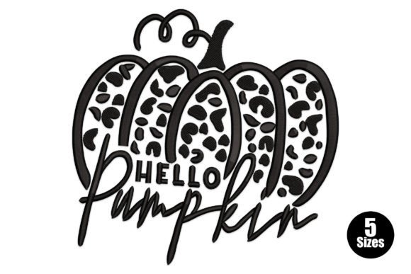 Hello Pumpkin Autumn Embroidery Design By Embiart