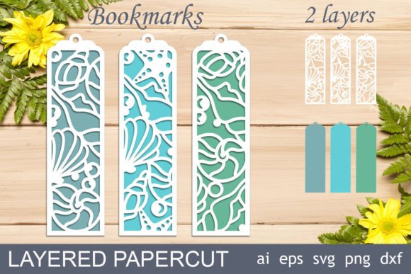 Seashell Bookmark Svg, Summer Layered Gráfico Manualidades Por AnastasiyaArtDesign