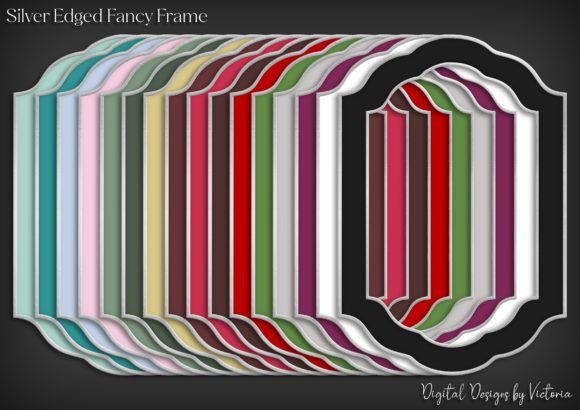 Silver Edged Fancy Frame Graphic Objects By Digital Designs by Victoria