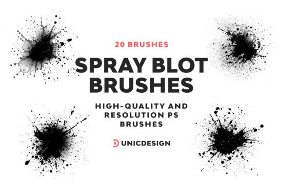 Spray Blot Photoshop Brushes Graphic Brushes By UnicDesign