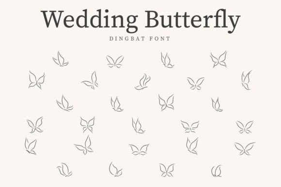 Wedding Butterfly Dingbats Font By CraftedType Studio