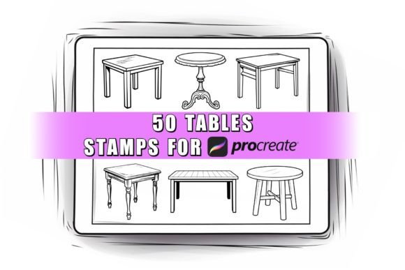 50 Table Procreate Stamps Brushes Graphic Brushes By ProcreateSale
