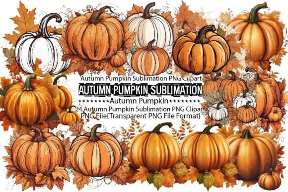 Autumn Pumpkin Sublimation Bundle Graphic Print Templates By PrintExpert