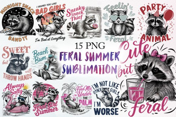 Feral Summer Sublimation Bundle Graphic Illustrations By DS.Art