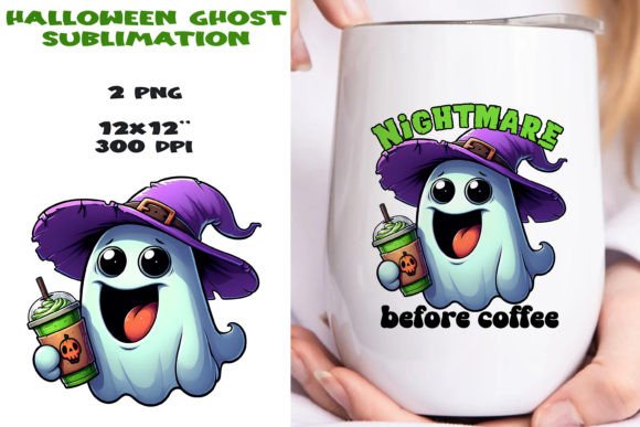 Funny Ghost Halloween Sublimation PNG. Graphic AI Illustrations By NadineStore