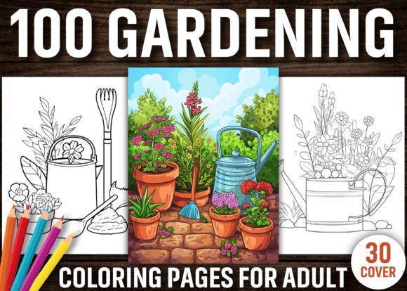 Gardening Coloring Pages for Adults Graphic Coloring Pages & Books Adults By Design Station
