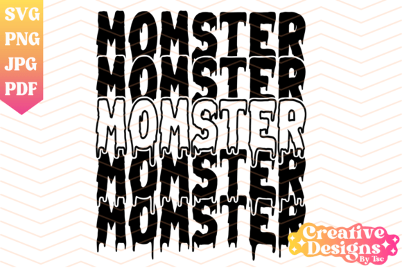 Momster Stacked Halloween SVG PNG Graphic T-shirt Designs By CreativeDesignsByTsc