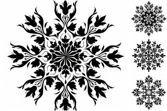 Snowflake Silhouette Grafik KI Grafiken Von Background Graphics illustration