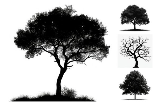 Tree Silhouette Graphic AI Graphics By Background Graphics illustration