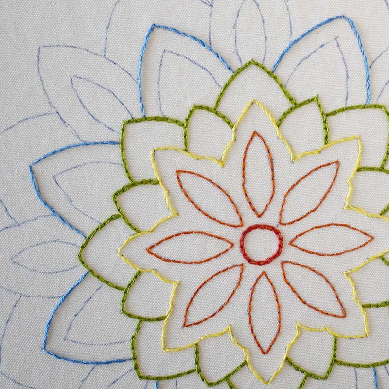 Stem stitch Mandala petals