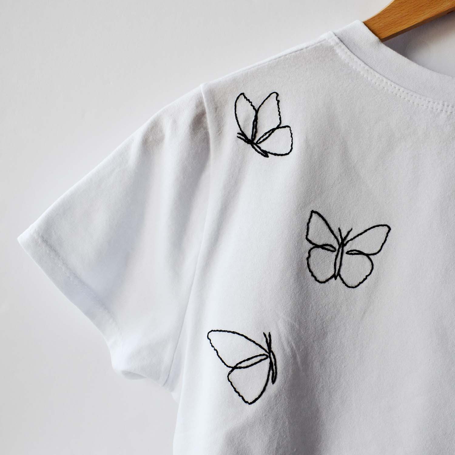 Butterfly Embroidery On a T-shirt